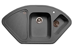 Granfest Мойка кухонная Corner GF-C1040E Черный угловая – фотография-1